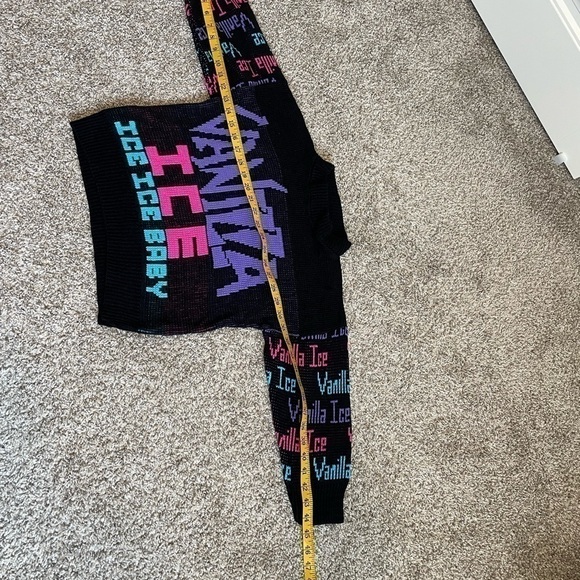 Vintage 1991 Rags Knitwear Vanilla Ice color block knit sweater size XS/small - Picture 7 of 12